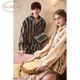 Gukoo Pajamas Couple Winter Snoopy Joint New Jade Fox Velvet Warm Men's Home Clothing Set D Wood Color Suit XS