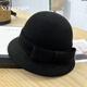 Seeyond Deep Sun Qianjin Xiaoxiangfeng Fisherman Hat Femme Femmes automne et hiver français rétro Hepburn Style HAP HAP TOP FACE PETTE CHAPE BLANC CHAPE BLANC BLACK BOTIE BOUTIQUE CASSE CASSE CASHER