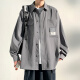 
Baiqueting short-sleeved shirt men's summer new ice silk shirt jacket men's trendy brand loose casual work jacket top 854 light gray 3XL