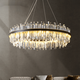Prisma Light Luxuskristalllampe postmosphärische atmosphärische Wohnzimmer Kronleuchter schwarzer Eisenkreis Esslampe Hanging Boom Modell 9732-800d