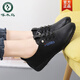Pecker Leather Chaussures blanches pour les femmes en printemps et automne Sole plate chaussures simples softs semelles chaussures en cuir décontractées chaussures de planche polyvalente 719 noir 37