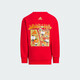 Adidas Kinderkleidung Spring Festival Druck lässig runden Hals Rote Sweatshirt für Jungen und Mädchen JF3883 Red 116cm