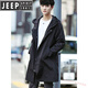 Jeep Spirit Military Windbreaker Herrenjacke Frühling und Herbst 2025 Neue mittlere Länge Überknee-Mantel mit Kapuzenladung Outdoor-Ladung Jacke schwarz-Sammlung und Priorität der Automobil-Lieferung 2xl 165-185jin [Jin ist gleich 0,5 kg]