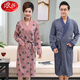 
LangSha (LangSha) middle-aged men and women long sleeve cotton bathrobe nightgown mid-length large size pajamas home clothes big red zodiac year red 1 LSY16822 M
