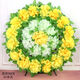 Wreath Qingming Festival Chrysanthemum Small Wreath Sacrifice Small Plastic Memorial Service Tomb Sweeping Supplies In Front of the Tomb 23CM Extra Large Autumn Chrysanthemum Yellow and White One Each
