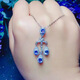 Canxian Natural Tanzanite Pendant Necklace Super Sparkling Super Beautiful Tanzanite Sapphire Pendant S925 Sterling Silver Luxurious Personalized Tassel Style