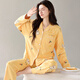 Catman 2025 new pajamas for women in spring and autumn Xinjiang cotton long sleeves trousers autumn women cute casual home 9249 M [Suggested 80-100Jin [Jin equals 0.5 kg]]