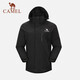 骆驼（CAMEL）三防冲锋衣女抓绒内胆保暖防水防风外套 723CA6B010  M