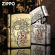 Zippo plus léger Zippo Version authentique Good and Evil One Thought Armour Machine Collection Creative Windproof Kerosène Lighter for Men Gift Silver-Stand-Aone sans huile DY9902TJ