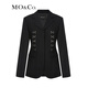 MO&Co. Suit Power Jacket Retro Waist Casual Suit Professional Suit Suit Women Black XS 155