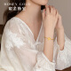 HONEYGOLD 蜜金珠宝黄金手链足金古法珐琅四叶缘纹链子HGA1453工费695元/件 11.77g 17＋2cm