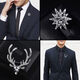 Lemon fiber Korean style temperament men's lapel pin suit brooch coat corsage suit jacket brooch women's accessories Japanese trend British ancient silver Wolf Road brooch