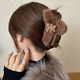 Korean ins cute bear plush grabber female cute hairpin autumn and winter temperament back head shark clip tassel white