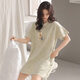 Hengyuanxiang Nightgown for Women in Spring and Automn Students Home Clothes Mig? Girls Courte-manche en pyjamas sexy été 15604 Green L / 165