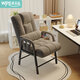 Computer chair home comfortable backrest lazy sofa folding recliner study office chair dormitory leisure e-sports chair extra thick thickened square tube gray + storage bag + free waist pillow