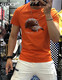 Giocp Hong Kong Trendy Brand Sommer Neuer mercerisierter Baumwollhut-Bügeln Diamant Kurzarm Internet Promi Persönlichkeit Trendy Slim Hälfte T-Shirt Männer Orange 733 Hut 3xl