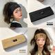 Yinyu Knitted Headband Sports Headband Winter Headband Headgear for Women Going Out Women's Autumn and Winter Forehead Warming Wool Headband 2-piece Set Black + Coffee