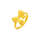 Erli 999 Pure Gold Bow Gold Ring Women's Fixed Mouth Newly Launched Fashionable Exquisite Ring for Your Girlfriend Twist Arm Bow Ring 0.73g Size 10