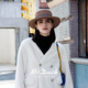 Mr DUCK Light Luxury Style Elegant Houndstooth Web Flat Top Hat Autumn and Winter High-end Wear Hepburn Fashionable Top Hat for Women MW216280-Medium Camel/Platinum Web (7cm) S (52-54CM Head Circumference)