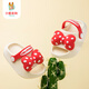 Deer Mili baby hole shoes girl summer 1-3 years old 2 home eva baby anti-slip soft bottom new children's slippers strawberry red inner length 15cm