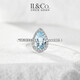 IL&CO Youke ice blue water drop 18K gold natural aquamarine ring female colored gemstone diamond birthday gift for wife natural aquamarine about 75 minutes No. 11