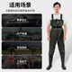 YogelTackle nylon half-body waders, wear-resistant fishing suit, one-piece waterproof suit, rain pants with rain boots, wading pants, fishing trousers