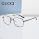 古驰（GUCCI）眼镜架金属全框经典百搭方圆框男女眼镜框GG1355OA可配度数 黑色001
