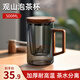 Tianxi (TIANXI) Guanshan Tea Water Separation Cup Glass High-Looking Office Tea Cup High Temperature Resistant Filtration Drinking Water Tea Ceremony Cup Guanshan Tea Cup Green Gray Wooden Handle-500ml