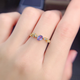 Muchin small fresh tanzanite ring 4*5 open ring fresh 925520 Valentine's Day gift for girlfriend female ring