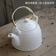 Gushengji pure white simple tea set household Jingdezhen high white ceramic underglaze color teapot tea cup large handle pot pure white simple (1 pot 6 cups + bamboo tray)