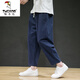 
Woodpecker (TUCANO) linen pants for men summer cotton linen thin loose wide-leg pants cotton linen Harun casual pants for men simple cropped pants dark gray L