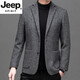 JEEP SPIRIT high-end men's knitted wool suit men's 2025 autumn and winter business casual single western jacket without ironing men's suit beige 190