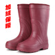 Maisimeng Wolle plus Samt Winter verdickter warme Regenstiefel für Frauen plus samtiges warme hohe Röhrchen Regenstiefel Non-Slip Eva plus Baumwollregen Stiefel rot 39