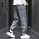 Number one youth jeans men spring and summer retro loose work pants trendy large size men's casual pants men gray XL