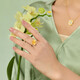 Chow Sang Sang's human fairy flower gold living mouth ring pure gold living flower stamen ring 95305R pricing