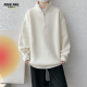 
Foss Phil sweater men's autumn and winter Korean casual half-high stand collar solid color pullover knit top MY6806 beige white XL