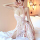 Sexy Unterwäsche sexy Pyjama Uniform Frauen Rollenspiele langer Rock Rückenless Retro Vintage Kostümstil Cheongsam, ohne das Bett durch transparente Perspektive auszuziehen.