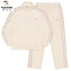 Woodpecker sportswear sweatshirt suit women 2022 autumn new style college style fashion ins jacket straight pants two-piece set milk apricot color [pure cotton two-piece set L [recommended 100-115 Jin [Jin equals 0.5 kg]]