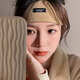 Yinyu Knitted Headband Sports Headband Winter Headband Headgear for Women Going Out Women's Autumn and Winter Forehead Warming Wool Headband 2-piece Set Black + Coffee