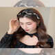 Oxygen Autumn and Winter High-end Hairbands for Female Internet Celebrities, Versatile Going Out, High Headbands, Face Washing Headbands, Pressed Hairpins, Hair Bundles, Khaki Pearl Style