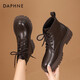 Daphne Martin Boots for Women 2024 Осень и зимний новый британский стиль плюс бархатные короткие ботинки для женщин для женщин для женских обуви толстая подошва рост в ретро-обуви для женщин коричневая главная картина [Добавлена бархат] 37