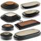 Placa de barbacoa de estilo japonés abdt melamina snack snack plate creativo imitación de porcelana de ternera caliente sandía comercial sandía roja czp-14088 (café profundo)