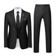 Vocacool suit suit for men, slim fit, youth formal wear, professional wear, three-piece suit, wedding dress, work interview, student jacket, black two-button (suit, trousers, white shirt, black tie) XXL/131-149Jin Jin is equal to 0.5 kg