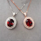 DL 1998 Fat Donglai same style 18k gold ruby pendant large carat pigeon blood red 8*10mm natural l garnet 92 wine red main stone 8*10mm rose gold