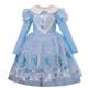 G.duck Elsa Princess Dress Girls Spring and Autumn Frozen Puff Dress Autumn and Winter Children's Elsa Dress Dress Skirt Long Sleeve Blue (with Veil) + Eight-piece Set 120 Suitable for heights around 110cm