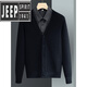 JEEP SPIRIT男装针织开衫男士毛衣外套薄款商务V领毛线衣男春秋冬202 MY9031黑色 M