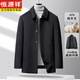 Hengyuanxiang men's wool coat mid-length thickened down liner middle-aged and elderly dad's wool coat men's top gray M