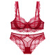 
VRSZEE light luxury brand underwear for women thin style gathering bra set small breasts and sexy lace underwear seductive bikini black 75B