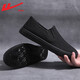 Krieger (Krieger) Herrenschuhe Herren Sommer Vielseitige Brettschuhe Herren -Freizeitschuhe Alte Peking faule Leinwandschuhe All Black 39