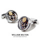 William Milton Round hollow carbon fiber gear cufflink men's business formal French -style shirt cuffs cuffs high -end gift box silver